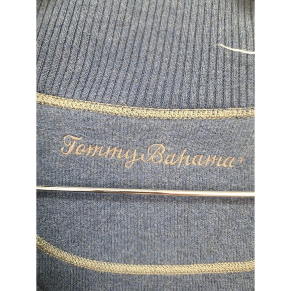 Tommy Bahama Sweater Mens 2XL XXL Reversible Quarter Zip Grey Blue - Picture 2 of 9